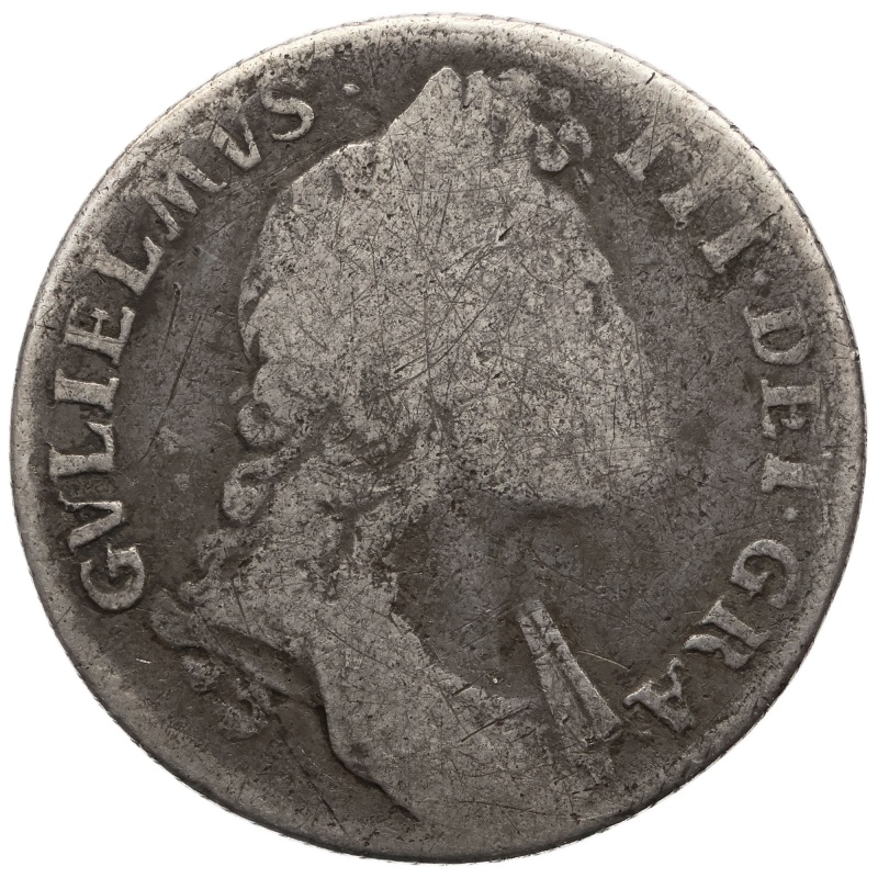 1696 Shilling William III UK Coin Silver