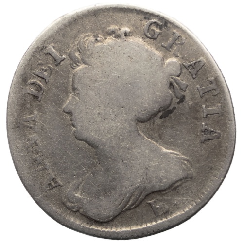 1707 Shilling Anne Coin Edinburgh Mint UK 2nd bust