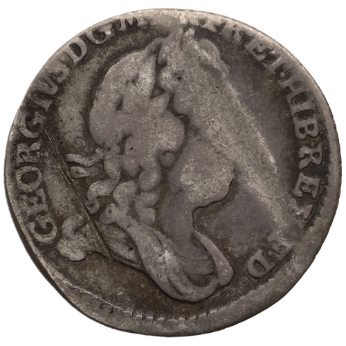 1723 Sixpence George I Coin UK Silver SS and C in angles