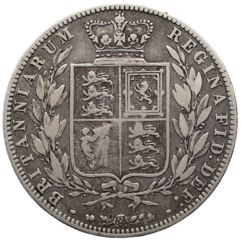 1874 Half Crown Victoria UK Coin Silver 1st portrait 2nd type