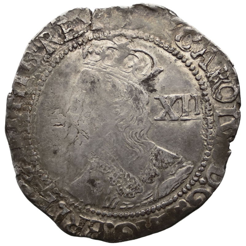 1643 - 1646 Shilling Charles I Coin England Group F 6th bust Silver