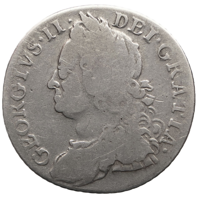 1758 Shilling George II Coin UK Silver Older bust