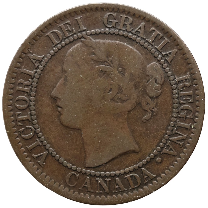 1859 One Cent Canada Coin Queen Victoria