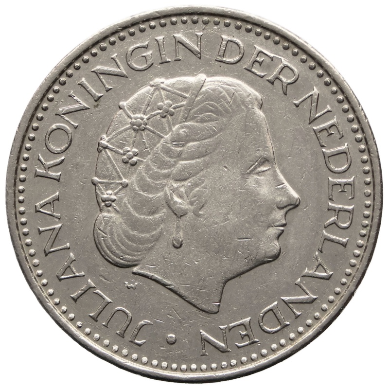 1972 One Gulden Netherlands Juliana Coin