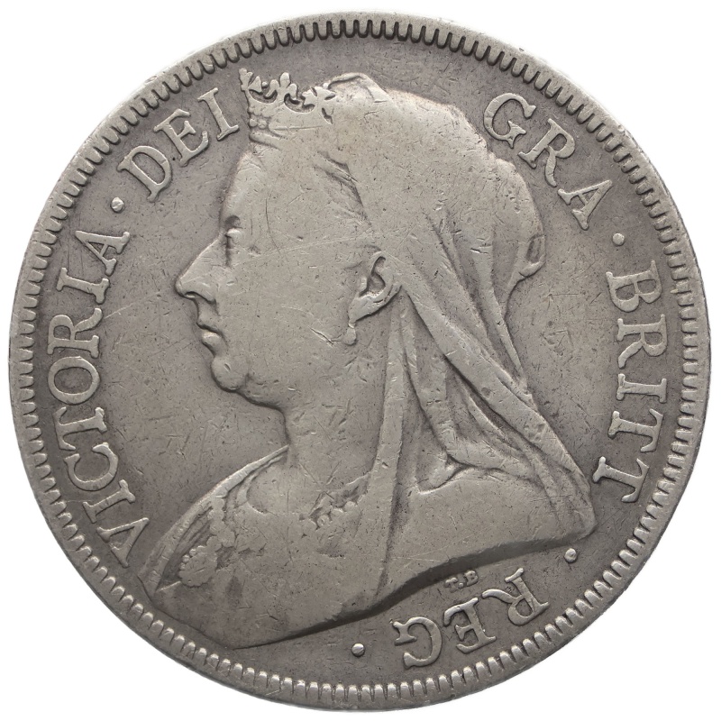 1893 Half Crown Victoria Silver Coin UK 3rd portrait