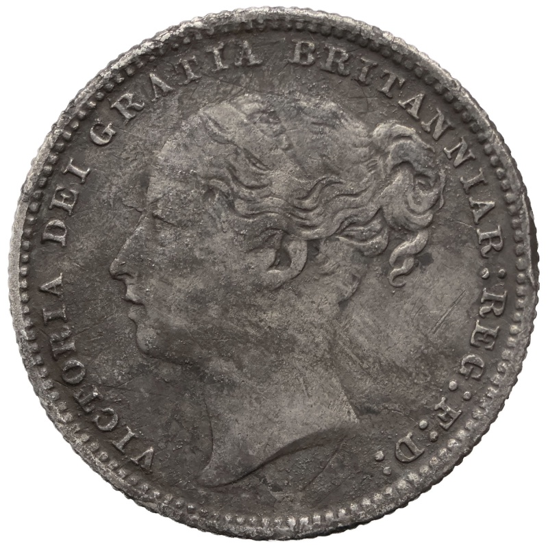 1886 Shilling Victoria Coin UK Silver 1st portrait Young Head