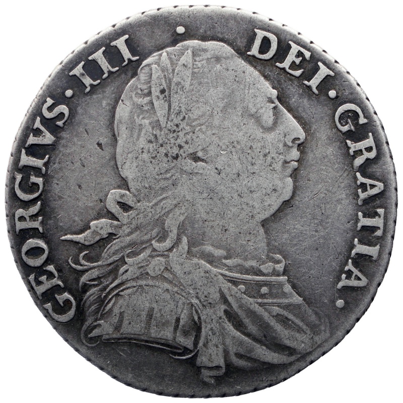 1787 Shilling George III Coin Silver UK