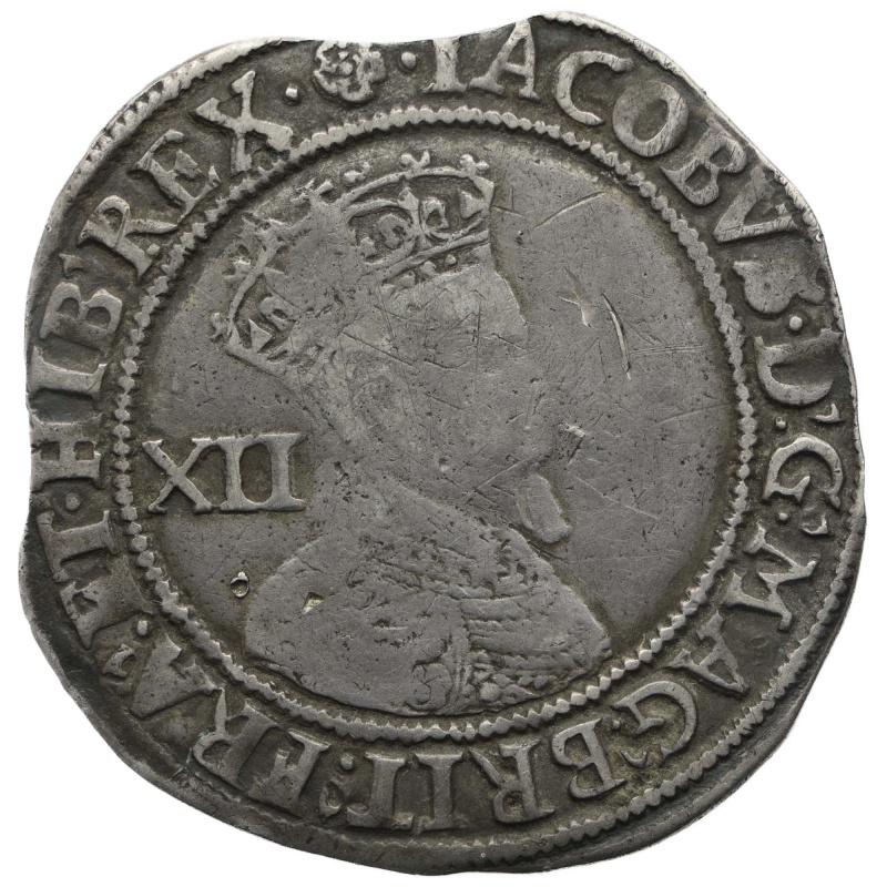 1605-1606 Shilling James I England Coin 2nd issue, 3rd bust, mm Rose Silver