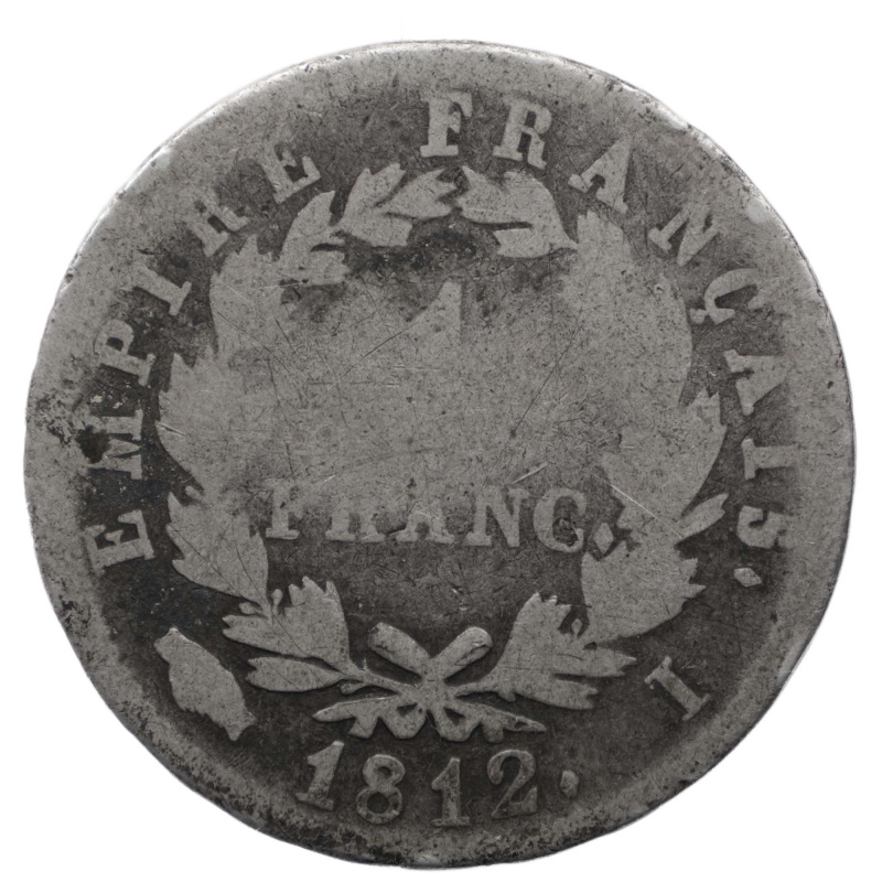1812 I 1 Francs Napoleon Bonaparte France Coin Limoges Mint