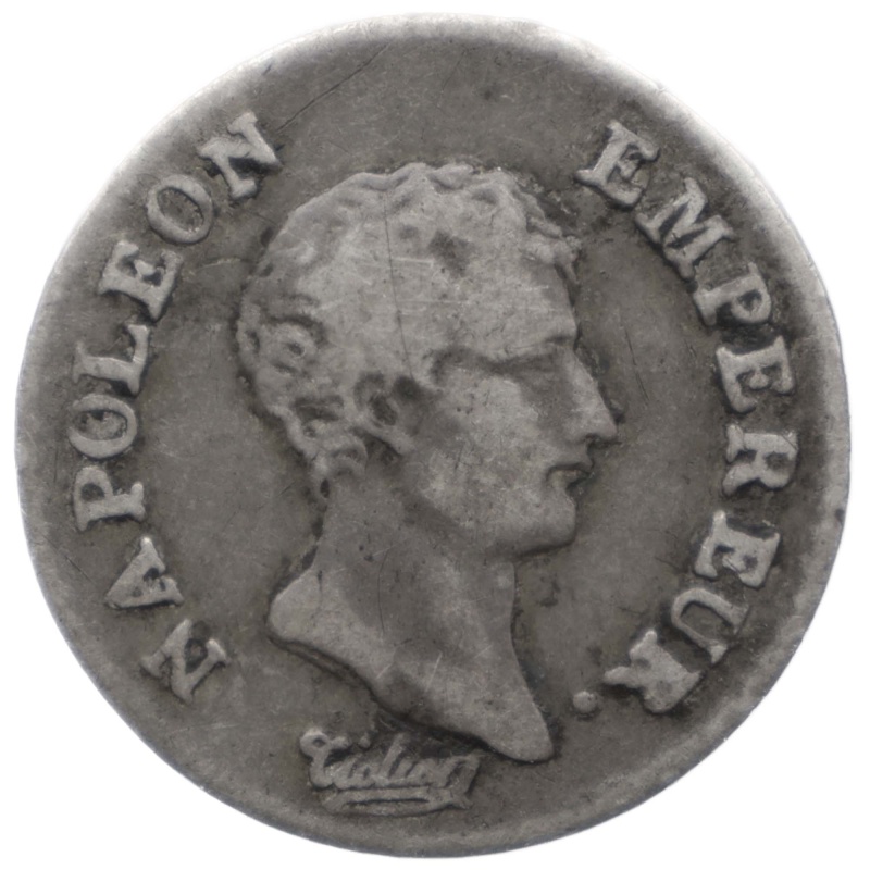 1803 A ¼ Franc Napoleon Bonaparte France Coin Paris
