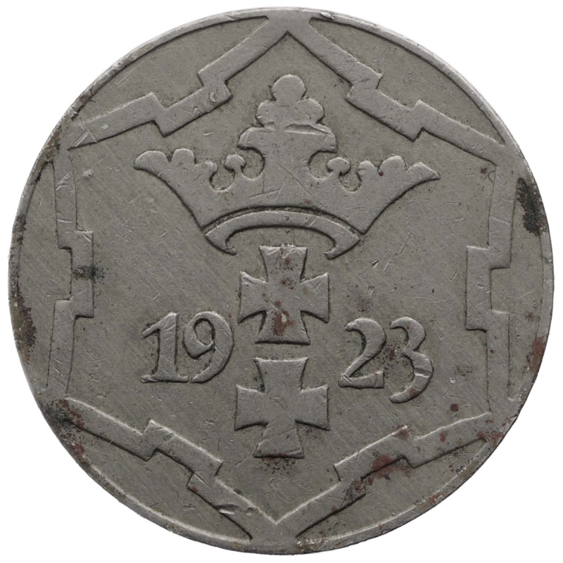 1923 10 Pfennig Danzig Coin