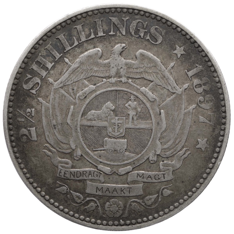 1897 2½ Shillings South Africa Coin Paul Kruger