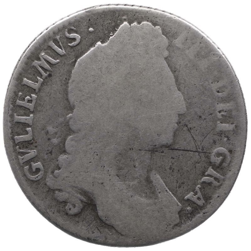 1696 Shilling William III UK Coin Silver