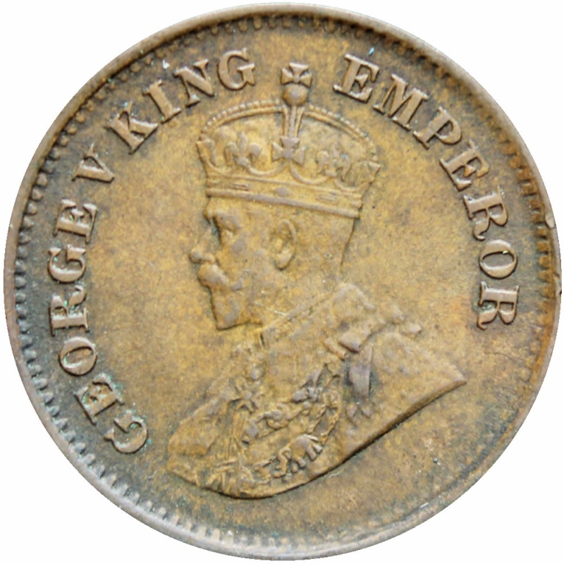 India – British George V 1915 Half Pice Coin