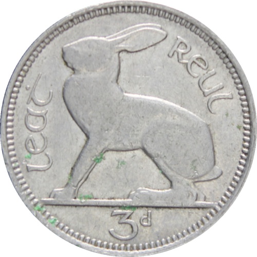 Ireland 1940 3 Pence, 3 Pingin ½ Reul Coin