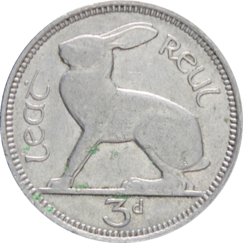 Ireland 1940 3 Pence, 3 Pingin ½ Reul Coin