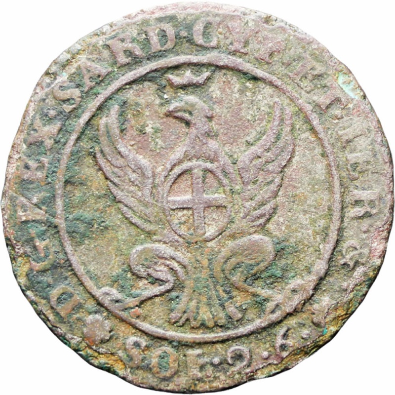Italian states Sardinia 1815 AL 2.6 Soldi Vittorio Emanuele I Coin
