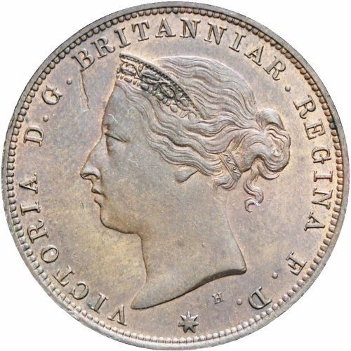 Jersey Queen Victoria 1877 H One Twenty Fourth of Shilling Bronze Coin