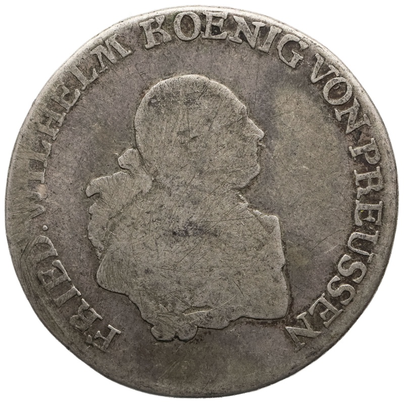 1789 E 1/3 Reichsthaler Prussia Coin Germany Friedrich Wilhelm II Silver