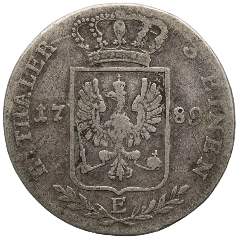 1789 E 1/3 Reichsthaler Prussia Coin Germany Friedrich Wilhelm II Silver