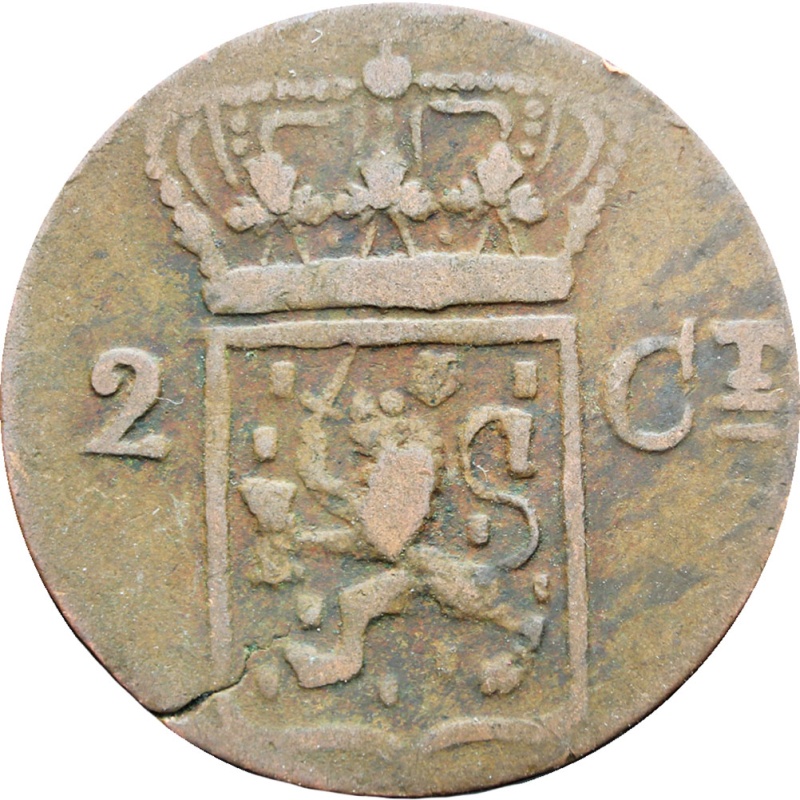 Netherlands East Indies 1840 2 Cents, Double Duit Willem I Coin Sumatra