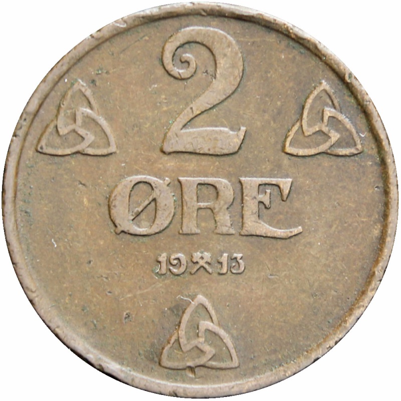 Norway 1913 2 Øre Haakon VII Coin