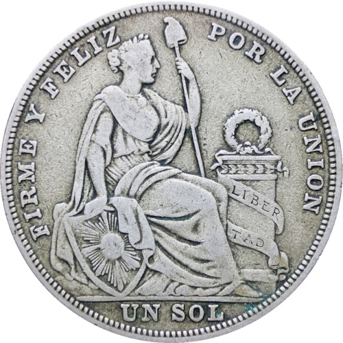 Peru 1923 One Sol Coin Silver