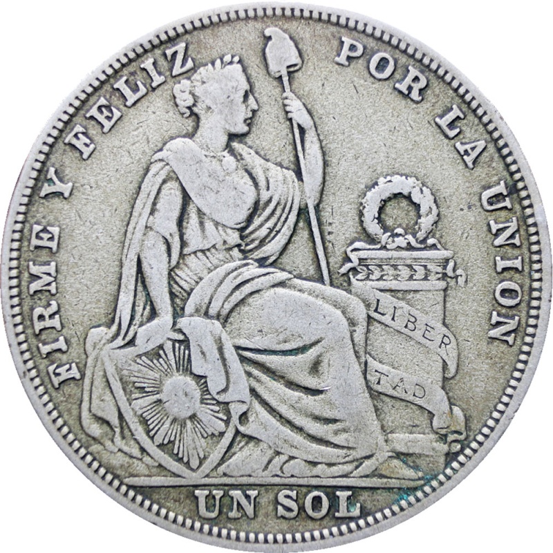 Peru 1923 One Sol Coin Silver