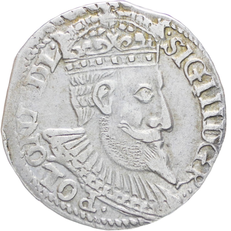 Polish–Lithuanian Commonwealth Sigismund III 1598 3 Grossus Trojak (3 grosze) Silver Coin