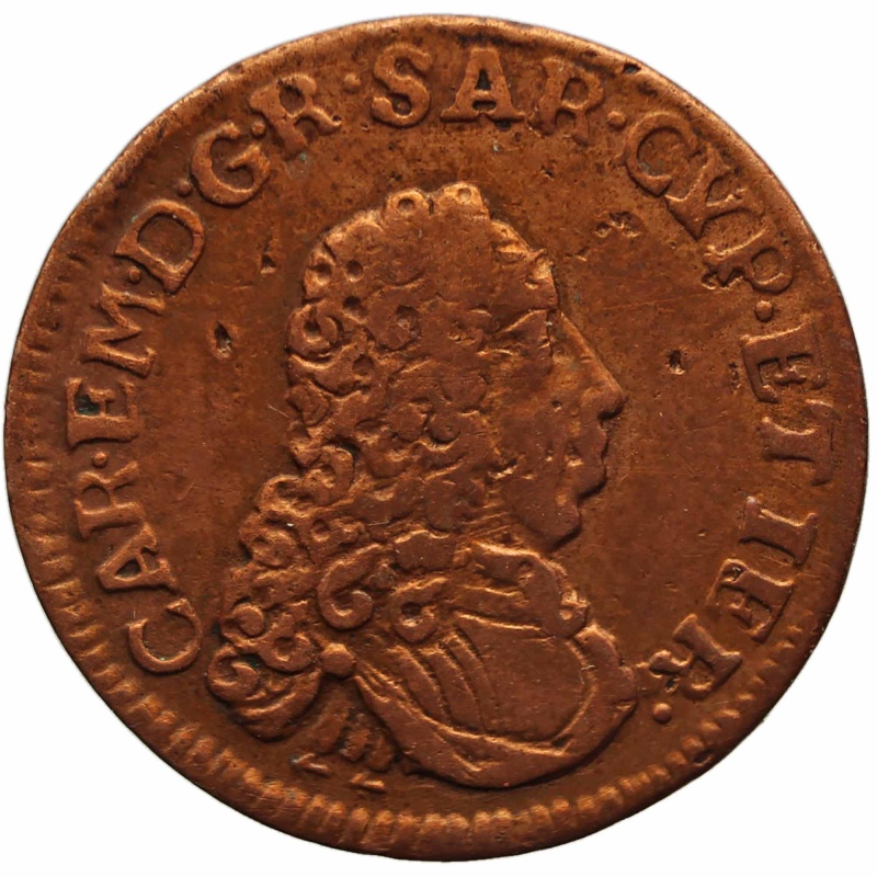 1732 Cagliarese Coin Charles Emmanuel III Kingdom of Sardinia Italian states
