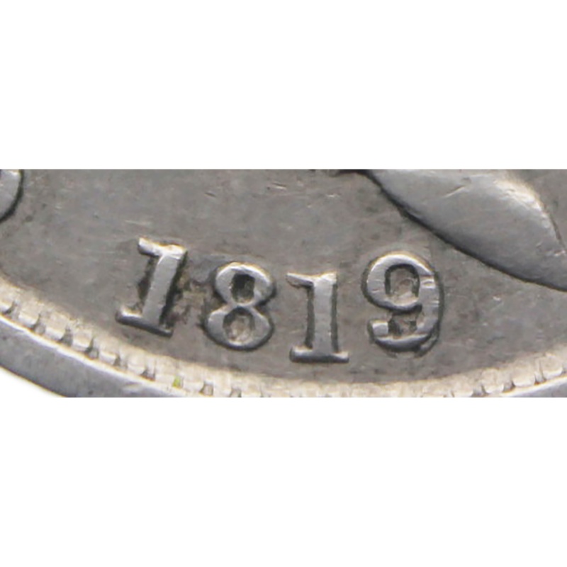 Rare 1819 over 3 Shilling George III Coin UK Silver