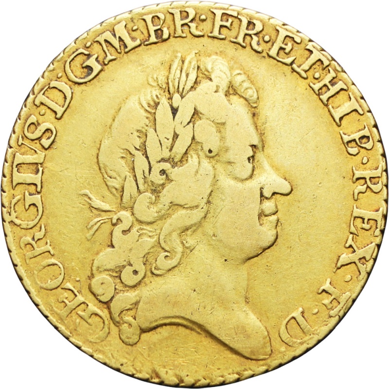 Rare Great Britain 1726 Guinea George I Gold Coin Fifth Bust