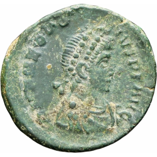 Roman Empire 379 - 395 Theodosius I Copper Nummus Constantinople mint