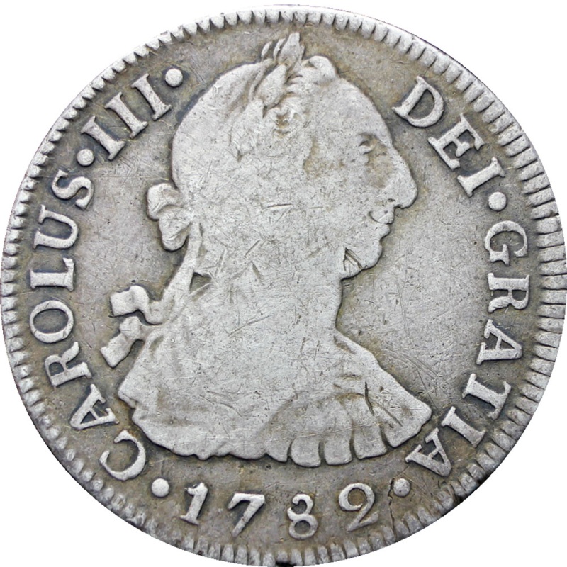 Spain Mexico 1782 2 Reales Carlos III Coin