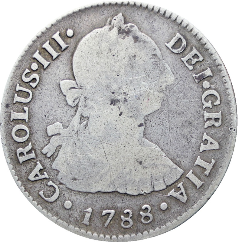 Spain Peru 1788 2 Reales Carlos III Coin
