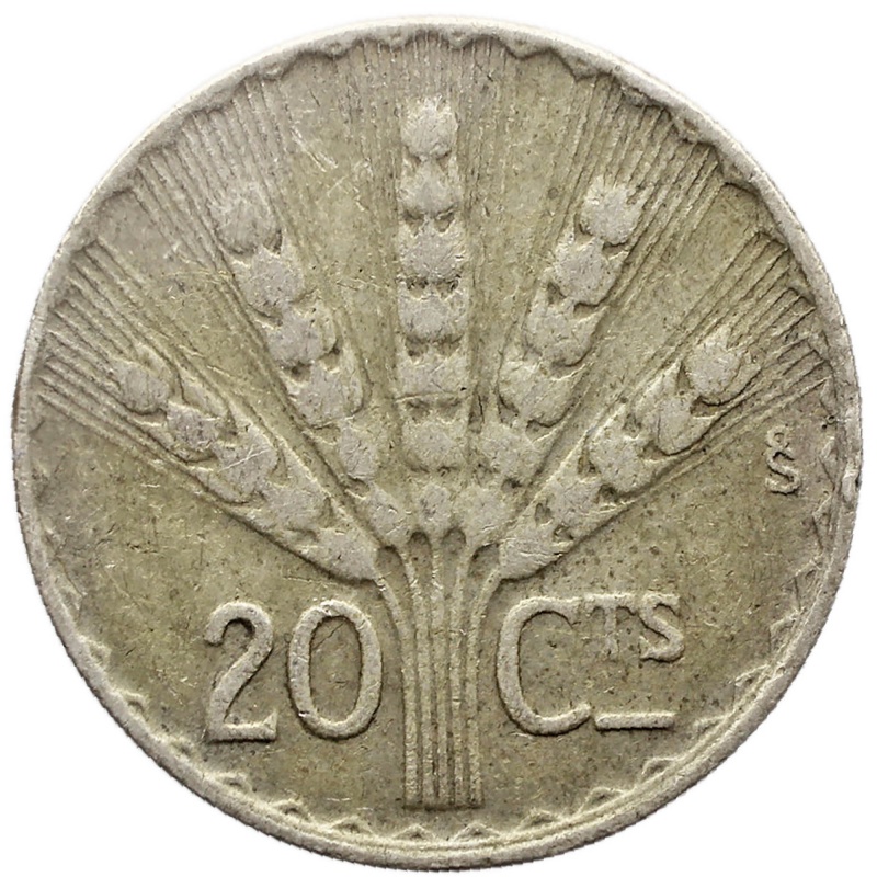 Uruguay 20 Centavos 1942 Silver Coin