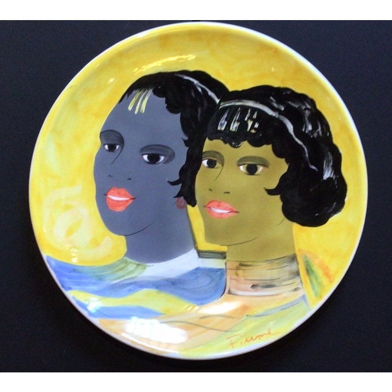 Salvatore Fiume (1915-1997) - Sculpture, Le ragazze somale - 41 cm - Ceramic