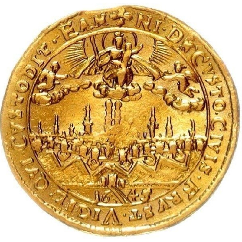 1645 Dukat Bayern Munich City Fortification Commemorative Coin Very Rare