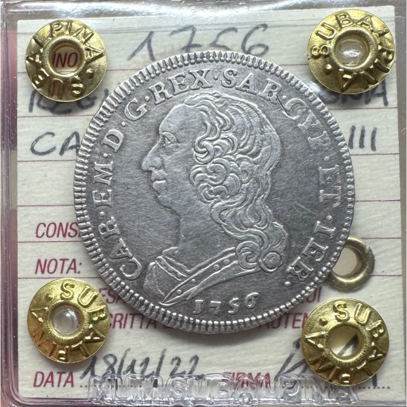 1756 1/4 Scudo Savoy Carlo Emanuele III Coin