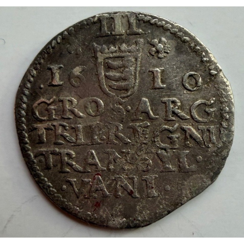 1610 3 Groschen Transylvania Gabriel Báthory Hungary Coin