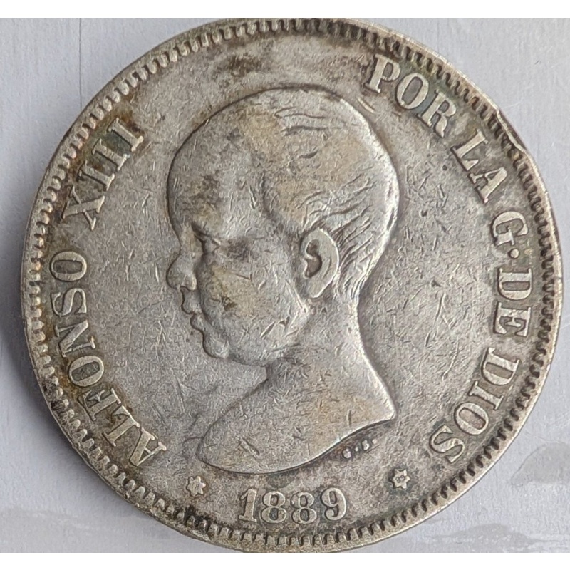 Spain. Alfonso XIII. 5 Pesetas 1889