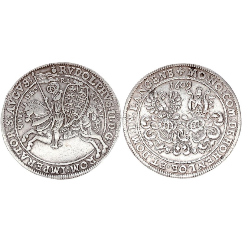 Germany, Hohenlohe: Communal Impressions 1594–1622. Reichstaler 1609 Nürnberg