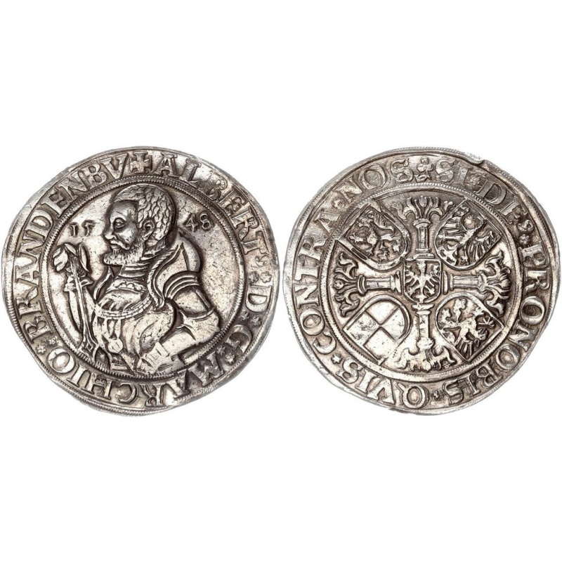 Germany, Brandenburg-Franken. Albrecht Alcibiades, allein 1541-1554. Taler 1548 Stempel von Balthasar Hundertpfund