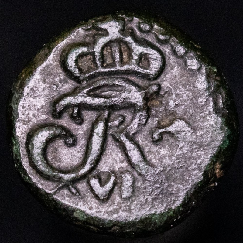 India, Danish Colony. Frederick VI (1808-1839). 4 Cash Crowned JR monogram with VI below. 1815.