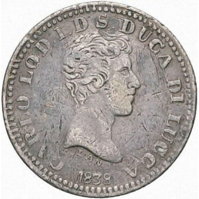 Italy, Lucca 1 Lira 1838