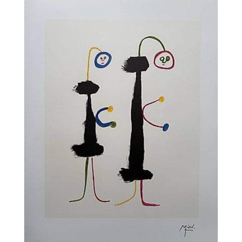 Joan Miro (1893-1983) - Couple amoureux surréaliste