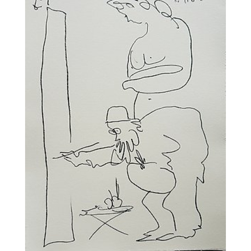 Pablo Picasso (1881-1973) - Le peintre et son modèle 1962