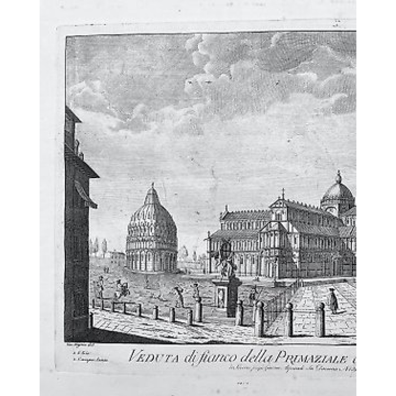 Ferdinando Fambrini (1764 (act.) - 1780) - Veduta di Fianco della Primaziale della Città di Pisa