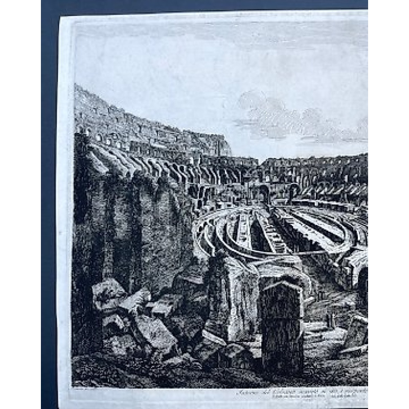 Luigi Rossini (1790-1857) - Interno del Colosseo scavato nel 1813, e ricoperto nel 1814