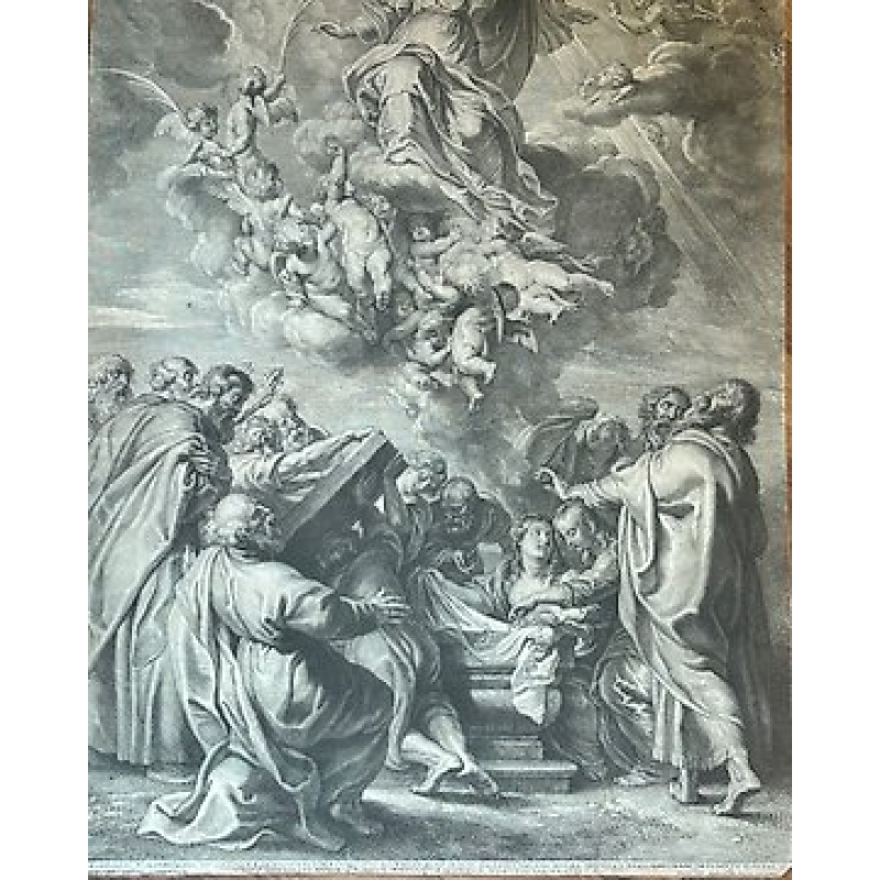 Peter Paul Rubens (1577–1640), after, Adams Bolswert (1586–1659), sculpsit - Assunzione della Vergine